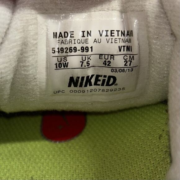 Custom Nike Womens US Size 10 Wide NIKEiD Lunar Glow 549269-991 Pink White Shoes - Picture 11 of 11